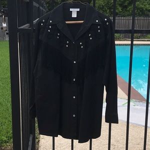 Vintage black western shirt size M